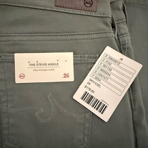 AG Jeans The Stevie Slim Straight Ankle, Teal, 26, NWT